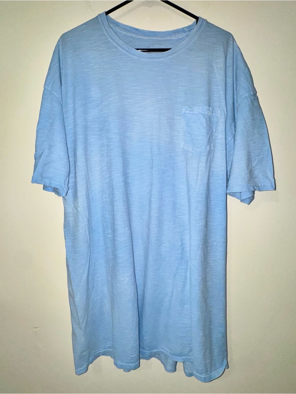 Hanes Light Blue Short-Sleeve Extra Soft Pocket Tee - Men's Casual Shirt